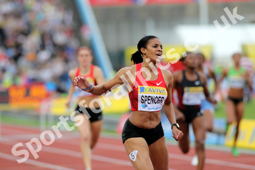 Kaliese Spencer wins the 400 metres Hurdles, 2011 Aviva London Grand Prix